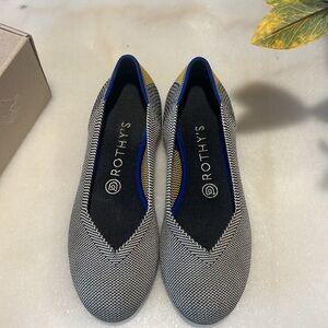 Rothy’s Retired Shale Ribbon Stripe Round Toe Flat